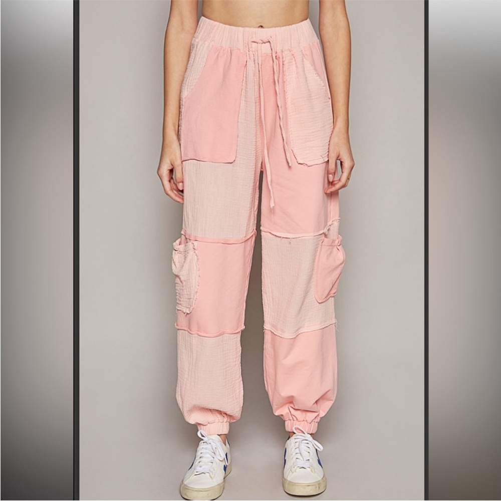 NWOT POL Patchwork Jogger